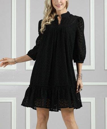 Another Great Find On Zulily Black Eyelet Ruffle Hem Shift Dress