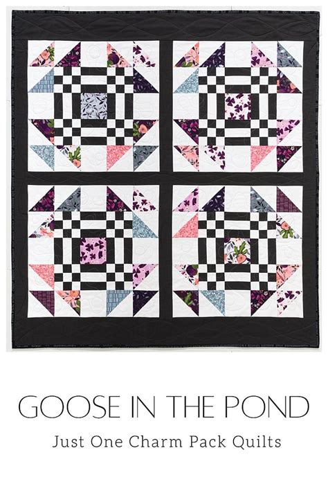 The Cover Of Goose In The Pond Just One Charm Pack Quilts Featuring