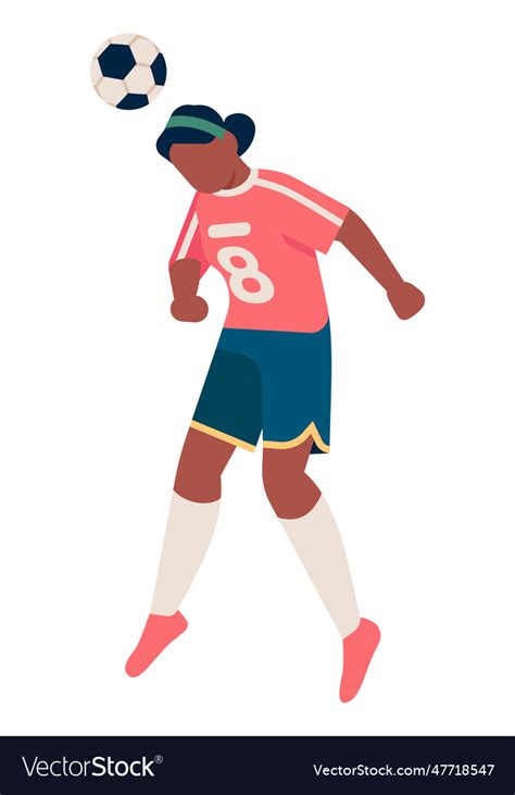 Soccer header player hitting ball with head Vector Image