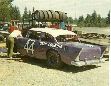 Les Swayze 57 Chev At Sir Nascar Race Cars Stock Car Racing Old