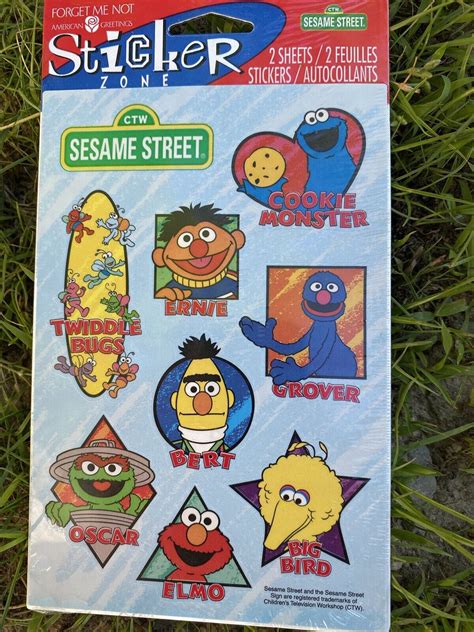 Vtg New Sealed Sesame Street Sticker Sheets Muppets Inc Agc 1999 Ebay