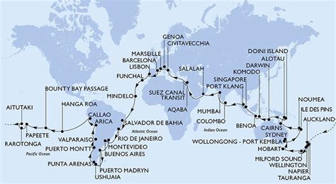 MSC WORLD CRUISE 2020 la croisière tour du monde