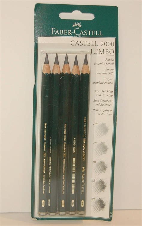 Faber Castell 9000 Series Jumbo Graphite Pencil 5 Pc Set HB 2B Etsy