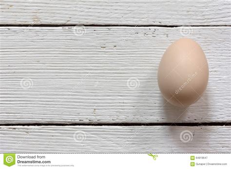 Chicken Egg On White Wooden Boards Stock Image Image Of Curve Farm