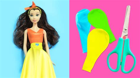 30 DIY Balondan Barbie Elbise Yapımı Kolay Dikişsiz Barbie