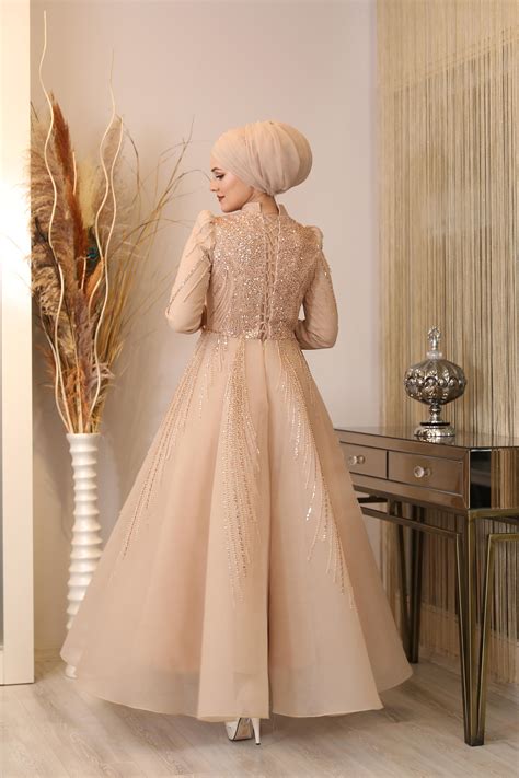 Evening Dress With Bead Detail Samyeli Beige