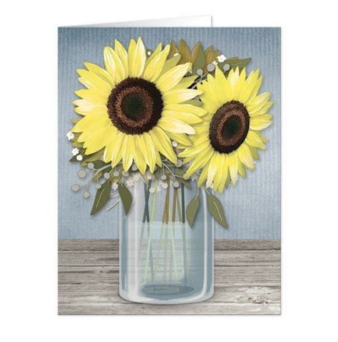 Mason Jar Sunflower Clip Art