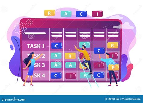 RACI Matrix Concept Landing Page Cartoon Vector CartoonDealer