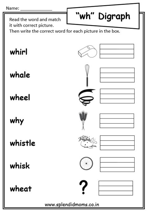 St Grade Digraph Worksheets For Wh Ch Ph