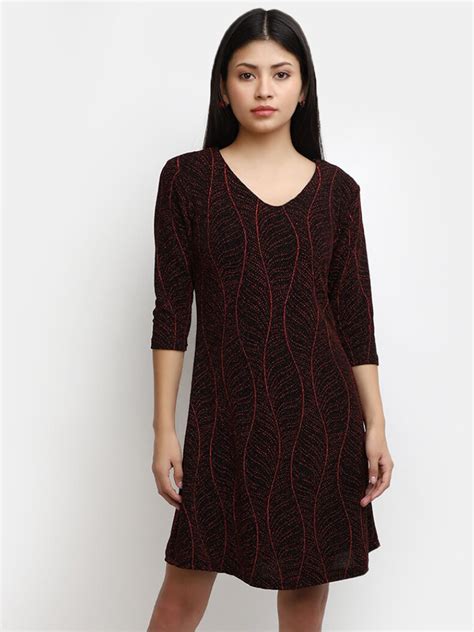 Buy V Mart Self Design V Neck Cotton Sheath Midi Dress Dresses For Women 23264814 Myntra