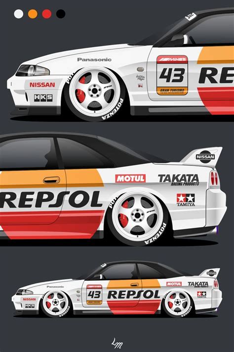 Skyline R Repsol Gtr Car Car Wrap Design Car Graphics