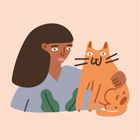 Gato Y Su Humano 11897797 Vector En Vecteezy