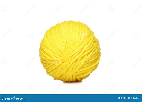 Yellow Yarn Ball Over White Royalty Free Stock Photo Image 9704495