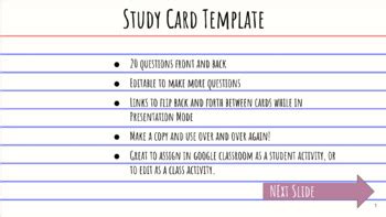 Google Slides Study Flash Card Template By Alisha S Music Lessons