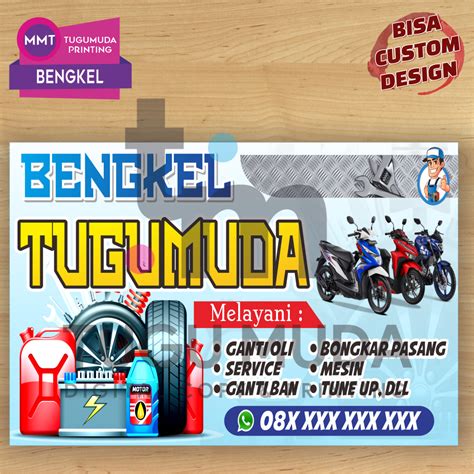 Jual Cetak Spandukbannermmt Bengkel Mobil Ganti Oli Tambal Ban