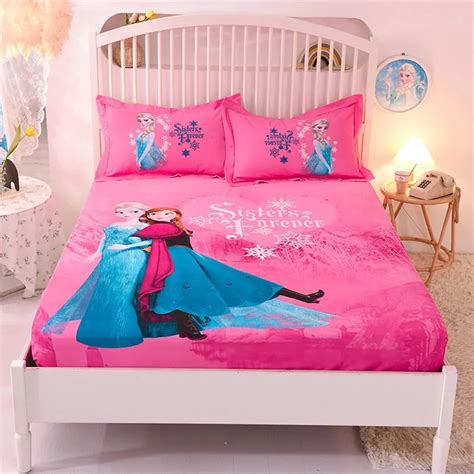 Disney Frozen Princess Elsa Anna Fitted Bed Sheet With Anti Slip