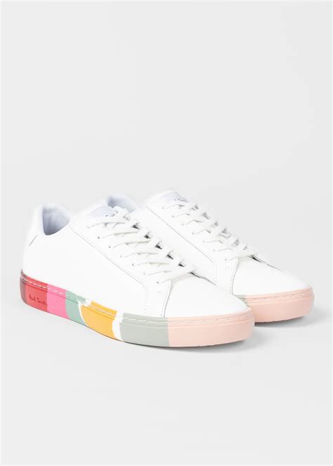 Women S White Leather Lapin Swirl Trainers