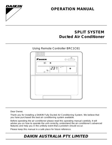 Zone Controller Daikin Ducted Air Conditioner Manual Daikin Ftx N