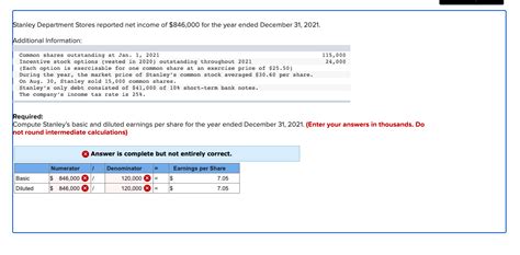 Solved Stanley Department Stores Reported Net Income Of Chegg