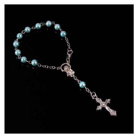 12 Pieces Catholic 6mm Rosary Baptism Bracelet Christ Jesus Cross