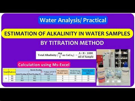 Estimation Of Alkalinity In Water Samples By Titration Method A Z