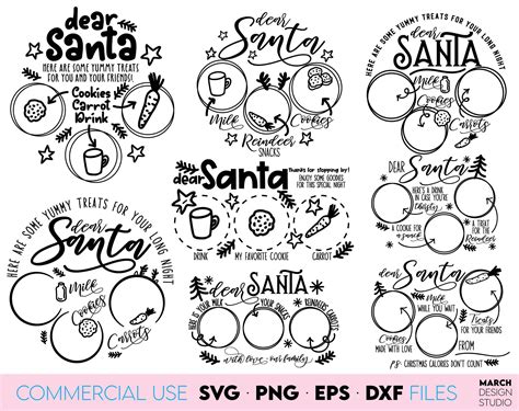 Santa Cookie Plate Svg Print Dear Santa Tray Vector Silhouette