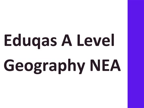 Eduqas A Level Geography Nea Teaching Resources