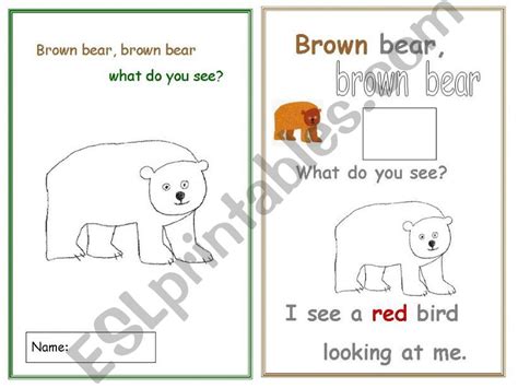 Esl English Powerpoints Brown Bear Brown Bear Mini Book