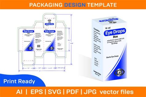 10 Ml Eye Drops Box Packaging Design Tem Graphic By Designconcept · Creative Fabrica