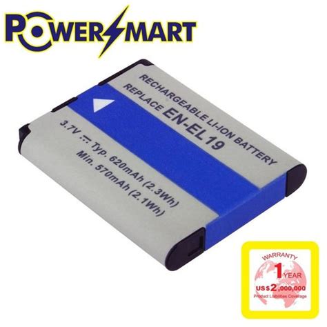 Powersmart Nikon EN EL19 代用鋰電池 3 7V 620mAh 2 3Wh Well Power 宏力科技