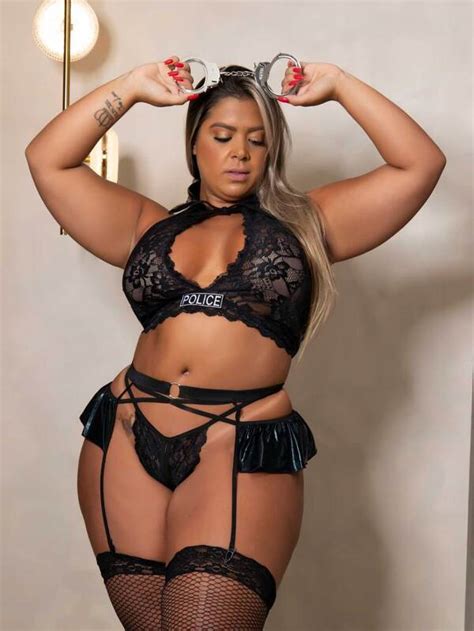 Fantasia Sexy Plus Size Detetive Memphis Sensual Lingerie Meias