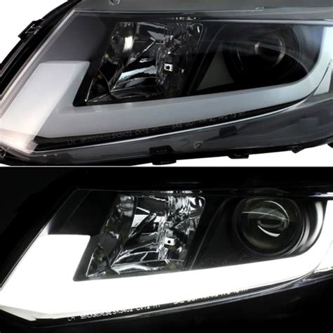 Farol Civic G A Projetor Drl Led M Scara Negra Tuning Imports