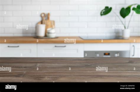 Dark Wooden Countertop With Free Space For Mounting A Product Or Layout