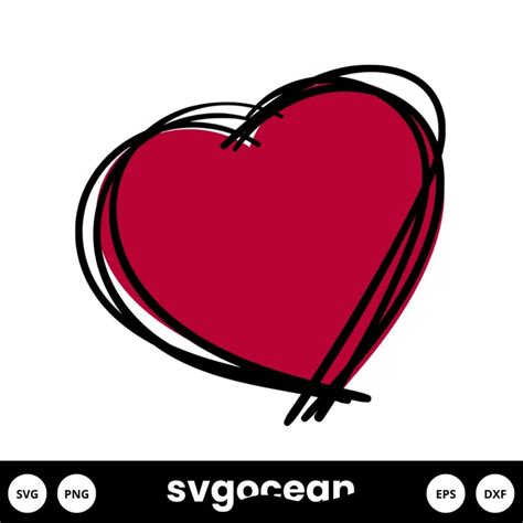 Scribble Heart Svg Vector For Instant Download Svg Ocean — Svgocean