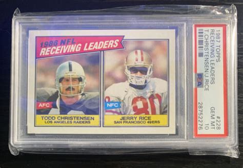 1987 Topps Jerry Rice San Francisco 49ers PSA 10 All Pro Hall Of Fame