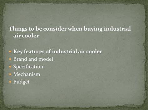 Ppt Tips For Choosing Right Industrial Air Coolers Powerpoint