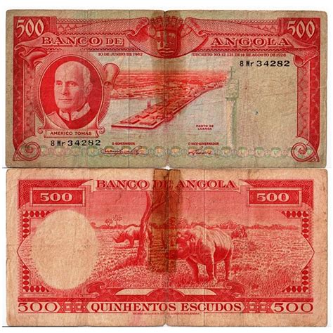 Banknote Angola Escudos Am Rico Tom S P Vg Mynumi