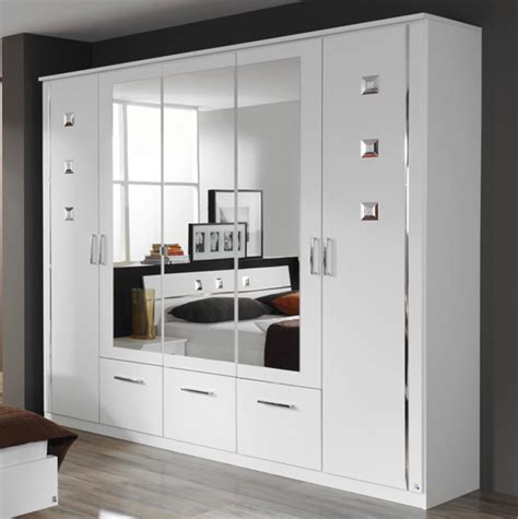 Armoire 5 Portes Et 3 Tiroirs Maggia Blanc