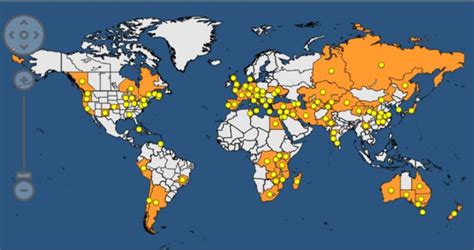 9 Mapa de distribución mundial del patógeno Verticillium dahliae