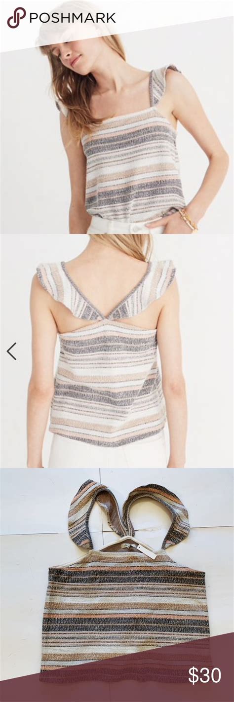 Nwt Madewell Texture And Thread Ruffle Strap Tank Texture And Thread Ruffle