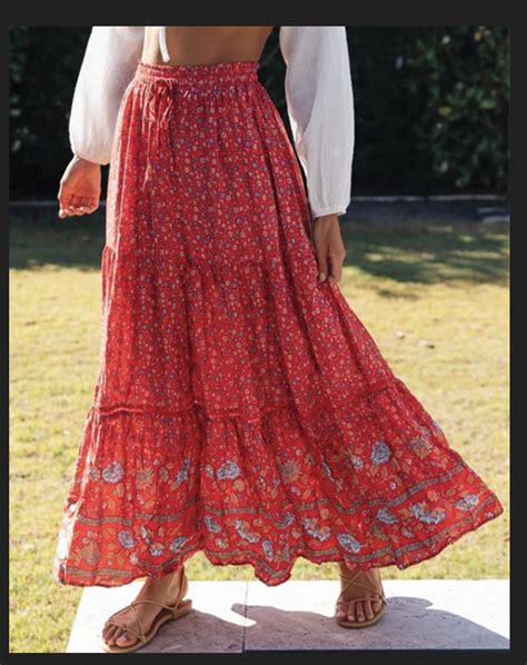 Jupe longue imprimée fleurs hippie boho boheme chic SKIRT0274 monyronyboho