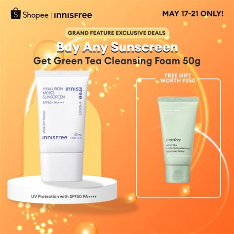 Innisfree Hyaluron Moist Sunscreen SPF50 PA 50ml Shopee Philippines