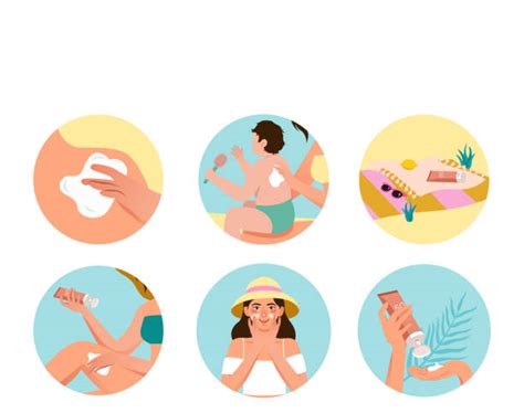 1 300 Applying Sunscreen Stock Illustrations Royalty Free Vector