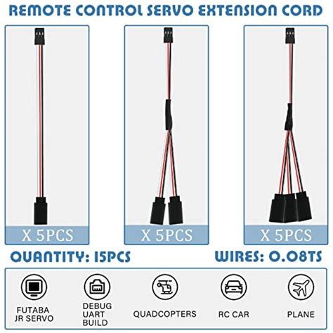 Pcs Servo Extension Cable Y Connector Pin Plug Splitters Male To