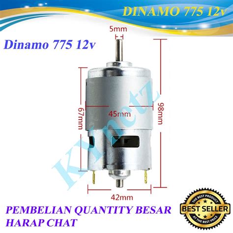 Jual Dinamo 775 12v Motor DC 775 12v High Torsi Shopee Indonesia