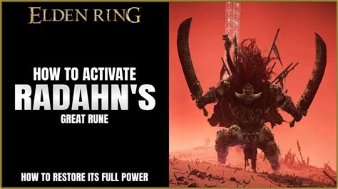 Elden Ring How To Activate Radahn S Great Rune Youtube