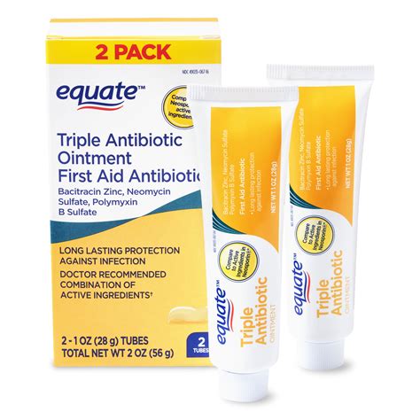 3 Pack Equate First Aid Antibiotic Ointment 2 Oz 2 Ct