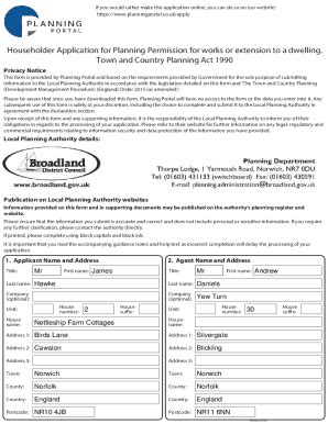 Fillable Online Secure Broadland Gov Householder Planning Application