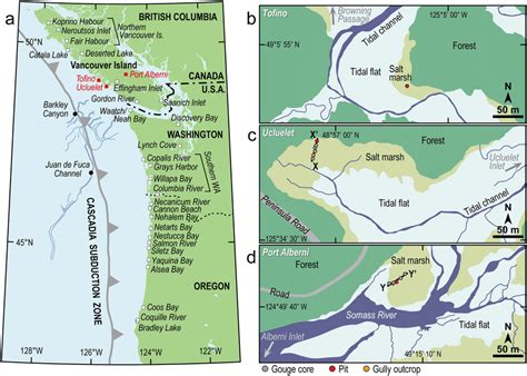 Location map of the study area. (a) Map of the Pacific coast of British... | Download Scientific ...