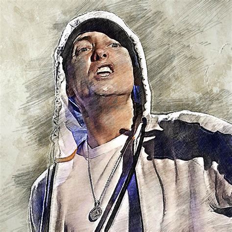 Celebrity Eminem Pencil Drawing Drawing by Bechtelar Natalia